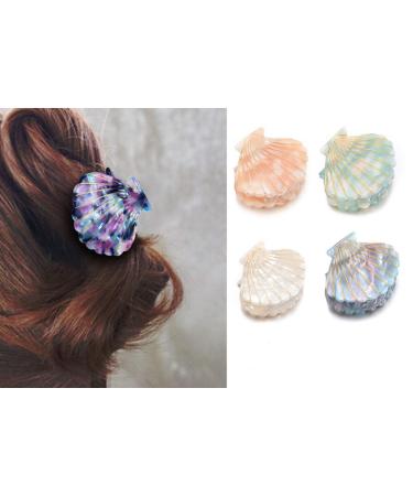 Shell Jaw Clip Hair Claw | Resin Hair Clips Marble Pattern Hair Accessories - White - Buy Online on GoSupps.com