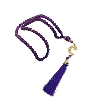 Southjieling Exquisites 6 mm Tasbih rosary bracelet perfect for Hadsch and daily prayers chaplet handmade Easter gift Jerusale violet