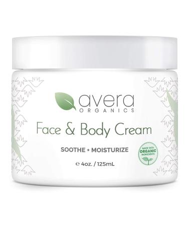 Natural Face and Body Cream Moisturizer Organic Aloe Vera Lotion for Dry Skin Eczema Psoriasis (4 ounces)