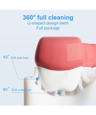 Kids U Shaped Toothbrush Cartoon Shape Silicone 360 Kids U-shaped Toothbrush Age 2-6 Manual Toothbrush for Home Pink/B - Buy Online on GoSupps.com