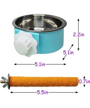 Stainless Steel Bird Feeding Dish Cup Stand - Cage Accessories for Parakeet, Conure, Cockatiels, Lovebirds, Budgie, Chinchilla - Buy Online on GoSupps.com
