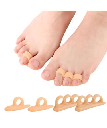 Welnove Hammertoe Corrector Gel Toe Straighteners - 4 Pcs Toe Support Pads Cushion - Realign Bent Crooked Curled Claw Hammer Toes
