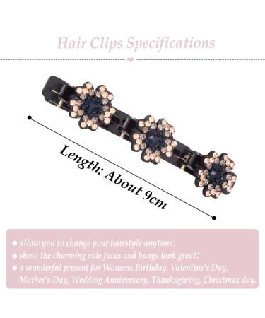 Sparkling Crystal Stone Braided Hair Clips for Women - 8 Pcs Hair Accessories for Styling Sectioning Thick Thin Hair - Clover&Plum - Buy Online on GoSupps.com