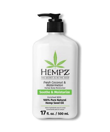 Hempz Body Lotion - Fresh Coconut & Watermelon Daily Moisturizing Cream  Shea Butter Body Moisturizer - Skin Care Products  Hemp Seed Oil - Large