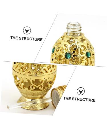 Ipetboom Essential Oil Bottle Glass Decor Perfume Sample Bottle Hand Decor Gold Trim Essential Oil Sample Bottle Glass Containers Terrarium Filling Travel Empty Glass Bottle Colored Beads - Buy Online on GoSupps.com