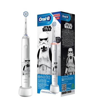 Oral-B Junior Star Wars Electric toothbrush for children from 6 years 360 and pressure control soft bristles 2 cleaning programs including sensitive timer white old single - Buy Online on GoSupps.com