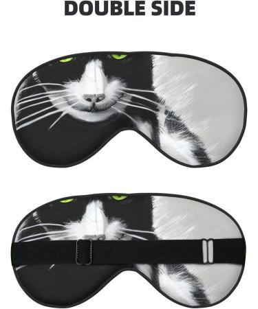 Buy SSIMOO Black and White Cats Sleep Mask | Adjustable Breathable & Stylish Eye Mask for Comfortable Sleep - International Shipping Available - Buy Online on GoSupps.com