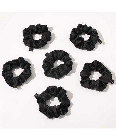 Black Satin Silk Scrunchies for Thick Hair - No Crease Hair Ties & Accessories - Buy Online on GoSupps.com