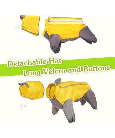 SUNFURA Waterproof Dog Raincoat - Adjustable Hood - Lightweight Rainwear for Small, Medium, Large Dogs - Yellow XL - Buy Online on GoSupps.com