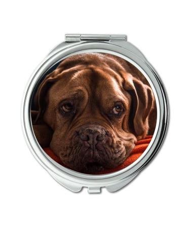 YENDOSTEEN Mirror Travel Mirror Dog Pets Bordeaux Dog Animal Old Dog Sweet Pocket Mirror portable mirror
