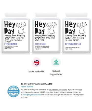 Hey Day Pets Cat Care Support Bundle -Â Cat Care Supplements - With Omega 3 6 9 + Probiotics - Active Culture Complex for Healthy Digestion Skin & Coat - Essential for Cat Health (300 Tablets) - Buy Online on GoSupps.com