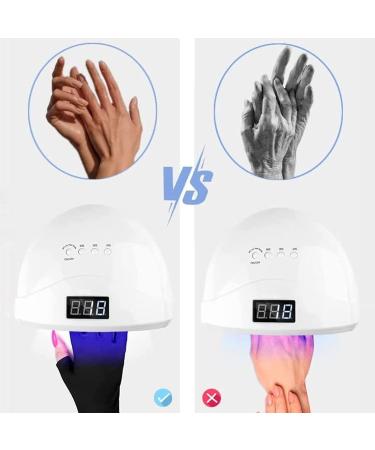 Fingerless UV Protection Manicure Gloves 2 Pairs UV Gloves Excellent Elasticity Art UV Blocking Gloves for Nail Gel Dryer Professional Fingerless Gloves for Protecting Hands from UV Nail Lamp Black - Buy Online on GoSupps.com