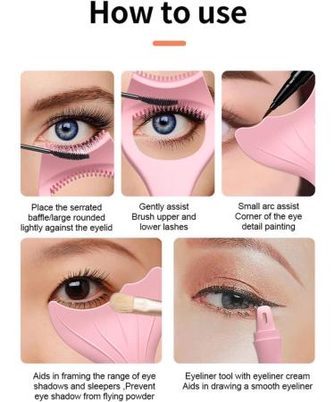 BIUDECO 2pcs Eyeliner Auxiliary Artifact Eye Shadow Stencils for Makeup Eyelash Separator Pink - Buy Online on GoSupps.com