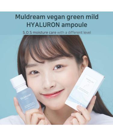 Vegan Green Mild Hyaluron Ampoule 55mL - SOS Moisture Care | Hydrating Serum for All Skin Types - International Shipping Available - Buy Online on GoSupps.com