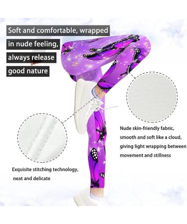 NDISTIN Girls Tall Length Lightweight Yoga Pants with Bling Butterfly Design - Athletic Leggings for Sports and Activities - Buy Online on GoSupps.com