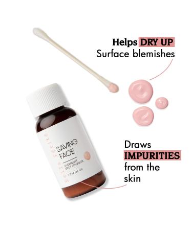 Bella V rit Saving Face | Salicylic Acid Acne Spot Treatment | Vegan & Talc-Free | Colloidal Sulfur & Zinc Oxide | 1 Fl Oz - Effective for Teens & Adults - Buy Online on GoSupps.com