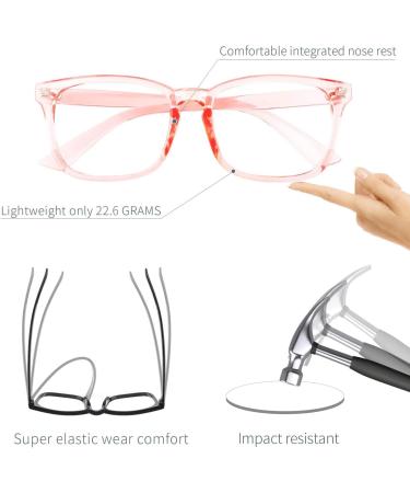 COOLOO Blue Light Blocking Gaming Glasses | Anti Glare & Headache Relief | Blue Light Filter | Lightweight Fashion Design | 16-pink+black Red - Buy Online on GoSupps.com