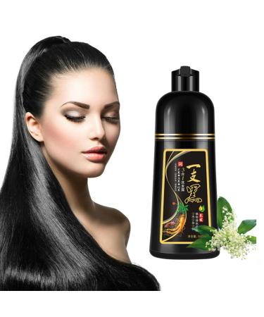 HADAVAKA Instant Hair Color Shampoo 500ml Natural Herbal Black Hair Dye For White Hair 3in1 Shampoo For Men and Women