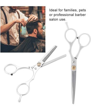 Hairdressing Shear Hair Cutting Barber Scissor 6.1 inch Stainless Steel Professional Haircut Thinning Scissor Portable Beginners Use for Families/Home/Pets/Barber Salon for Men and Women(Two-Piece) - Buy Online on GoSupps.com