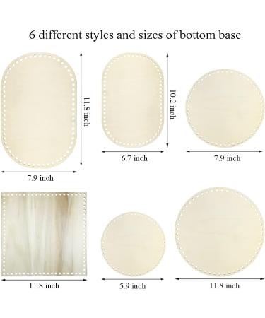 6 Pieces Wooden Crochet Bag Bottoms - Oval, Round, Shaped Bases for DIY Basket Weaving and Purse Making - Buy Online on GoSupps.com