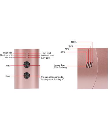 Cordless Hair Dryer Portable Batterry Hairdryer Constant Temperature Hair Styling Tool Quick Drying Hair Care Dryer Quick Constant Temperature Hair Care Shower Mirrors (US Plug) US Plug Rose Gold - Buy Online on GoSupps.com