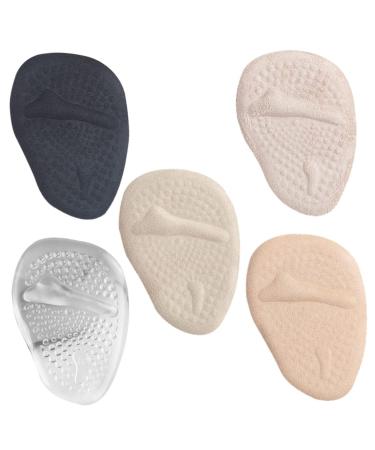 NOLITOY 5 Pairs Half Size Pad Foot Cushions High Heel Toe Pad Half Insoles Boot Insoles Boots Metatarsal Pads Ball of Foot Pads Forefoot Cushion Pad Forefoot Pad Breathable Jp Velvet