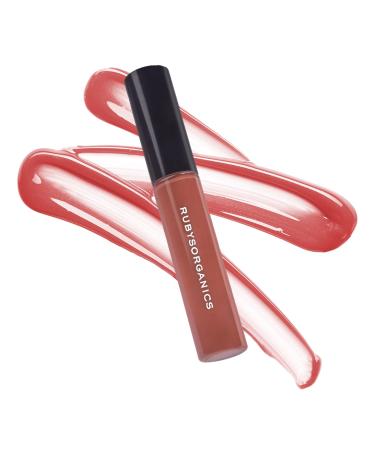 RUBY'S ORGANICS Lip Gloss for Women Lip Balm for Girls Hydrating Non Sticky & Non Drying Formula Long Lasting Natural Organic Lip Makeup Paraben Free -Toffee 6.5ml