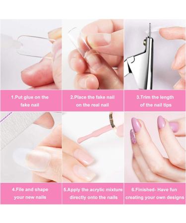 Buy Bainfir 500 Pcs Natural Color Artificial Nail Tips - 10 Sizes DIY Acrylic Fake Nails with Box Nail Brush & File - Perfect for Nail Art - Buy Online on GoSupps.com