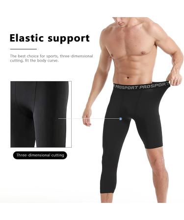 Blaward Men's Compression 3/4 Leg Tights - Pack of 2 Black+White, Small - Buy Online on GoSupps.com