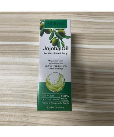 AIQIUSHA Organic Jojoba Oil 60ML - 100% Pure Cold Pressed Carrier Oil for Skin Hair Growth Frizz Control & DIY Beauty - Buy Online on GoSupps.com