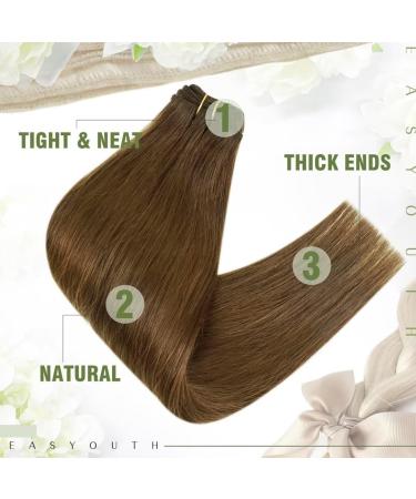 Easyouth Double Weft Sew in Human Hair Extensions - Medium Brown 22 Inch 100g - Buy Online on GoSupps.com