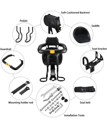 Lixada Bike Baby Seat - Front Safety Carrier with Back Rest and Foot Pedals - Buy Online on GoSupps.com