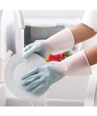 Dishwashing Gloves Silicone Cleaning Gloves Dishwashing Rubber Gloves Scrubbing Tools Washing Bowls Gloves Tools Small Blue - Buy Online on GoSupps.com