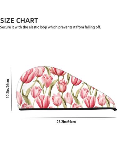 Hand Painted Watercolor Tulip Microfiber Hair Towel | Super Absorbent Quick Dry Hair Wrap for Women - Perfect for Long Curly & Thick Hair - Buy Online on GoSupps.com