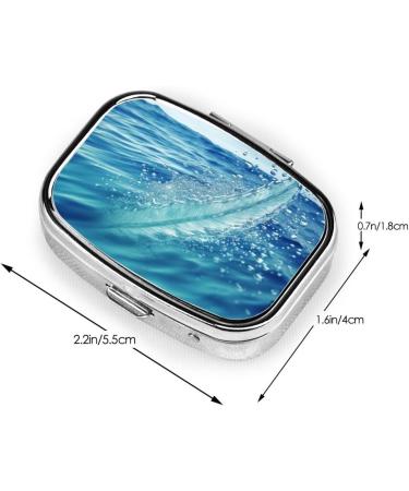 Ocean Water Printed Square Pill Box | Portable Travel Medicine Organizer - Buy Online on GoSupps.com