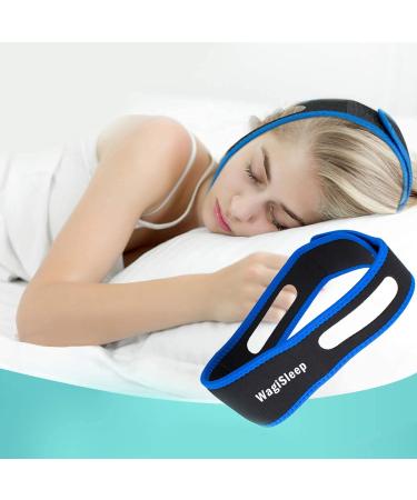 WagiSleep Upgraded Anti Snoring Chin Strap Stop Snore Chin Strap Snoring Solution Snore Stopper Effective Anti Snoring Devices Stop Snoring Sleep Aid Snore Reducing Aids for Men Women New-blue
