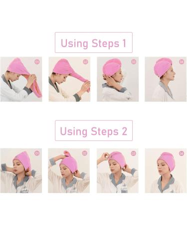 Super Absorbent Microfiber Hair Towel Set - 3 Quick-Dry Turbans with Buttons for All Hair Types | 25x65 cm - Buy Online on GoSupps.com
