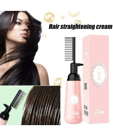 3-Second Hair Straightening Cream Argan Oil & Keratin Straight Hair Cream Hair Straightener Treatment with Comb Fast Straightening Moisturizing Set Softener for All Hair Types (2PC) - Buy Online on GoSupps.com