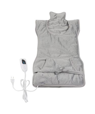 Shoulder & Back Heating Pillows - 4 Timers Large Flannel for Neck Relief - Winter Comfort (EU Plug 220-240V) - Silver Gray - Buy Online on GoSupps.com