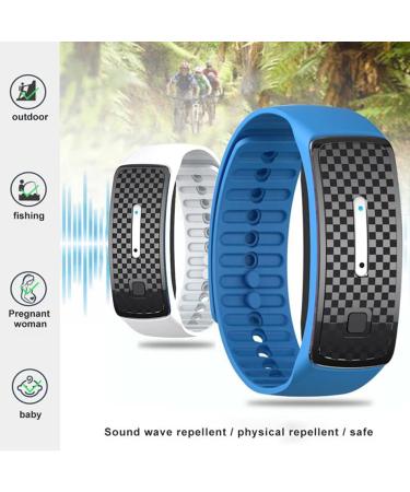 Ultrasound Mosquito Protection Bracelet - Waterproof & Reusable Anti-Mosquito Band for Adults & Kids | Blue - Buy Online on GoSupps.com