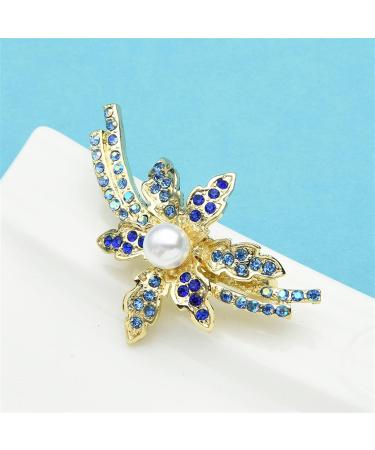 WIPPWER Pin Jewelry Gifts for Women Ladies Fashion Accessories Flower Brooch Blue Rhinestone Wedding Party Brooch Cardigan Jacket Coat Brooch Brooches & Pins - Buy Online on GoSupps.com
