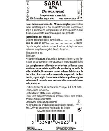 Buy Solgar Saw Palmetto Berries - 100 Vegetable Capsules | Natural Supplements for Men's Health - Buy Online on GoSupps.com