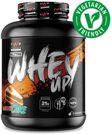 TWP Nutrition Platinum Series All The Whey Up Protein Powder Shake 23g Whey Protein Low Fat Low Carbs 2.1kg/900g & 70/30 Servings (Carrot Cake 2.1kg) Carrot Cake 2.1kg - Buy Online on GoSupps.com