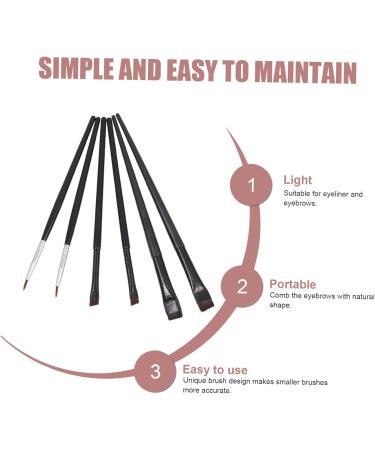 Baluue 6pcs Eyeliner Makeup Brush Dual-use Brush Oblique Eyeliner Brush Eye Brush Rayon Wooden Handle Black - Buy Online on GoSupps.com