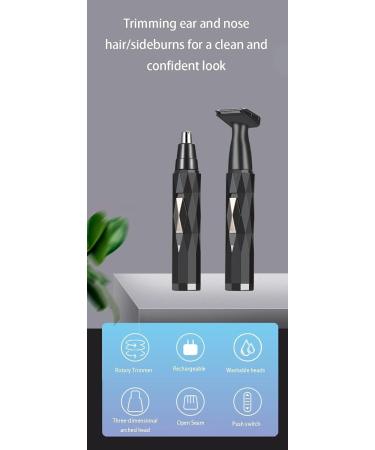 2-in-1 Rechargeable Sideburn & Nose Hair Trimmer for Men & Women - Painless Professional & Easy to Clean (Black) - International Shipping Available - Buy Online on GoSupps.com