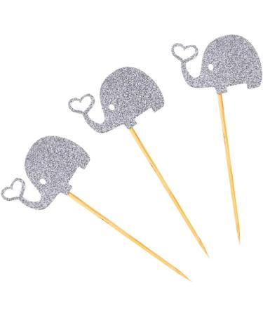 OFFSCH 3pcs Elephant Cupcake Picks Appetizers Fruit Cocktail Picks Jungle Gold Glitter Toppers Topper Heart Glitter Topper Heart Wedding Paper Cups Cupcake Topper Plate Sequins Silver medium - Buy Online on GoSupps.com