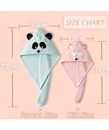 Cysocool Anti-Frizz Microfiber Hair Turban for Kids | Quick-Drying Soft Towel Hat for All Hair Types - S-Girl Pink Fox - Buy Online on GoSupps.com