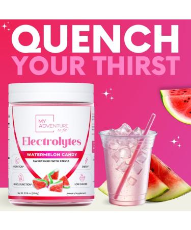 Zero Sugar Watermelon Candy Electrolytes Powder - Keto Vegan Hydration Drink Mix - 120 Servings - Caffeine Free All Natural Ingredients - Buy Online on GoSupps.com