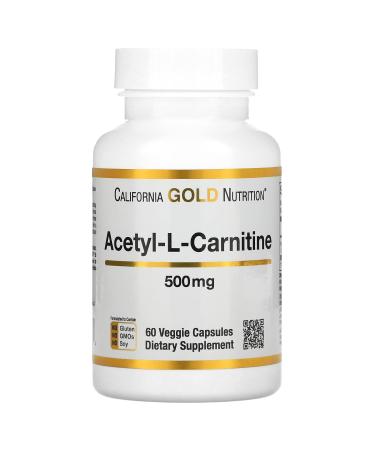 California Gold Nutrition Acetyl-L-Carnitine 500 mg 60 Veggie Capsules