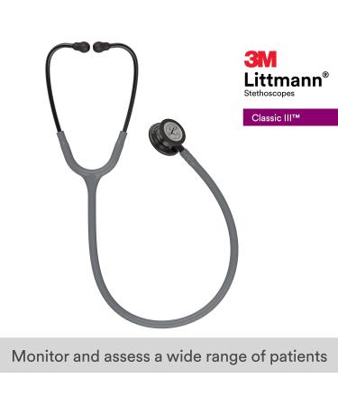 3M Littmann Classic III Stethoscope - Smoke Chestpiece, Gray Tube, Violet Stem, 27 inch - Buy Online on GoSupps.com